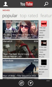 Youtube App for Windows Phone